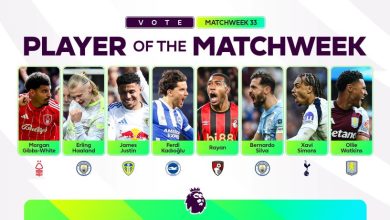 تعرف علي قائمة المرشحين لجائزة أفضل لاعب في الجولة 33 بالدوري الإنجليزي